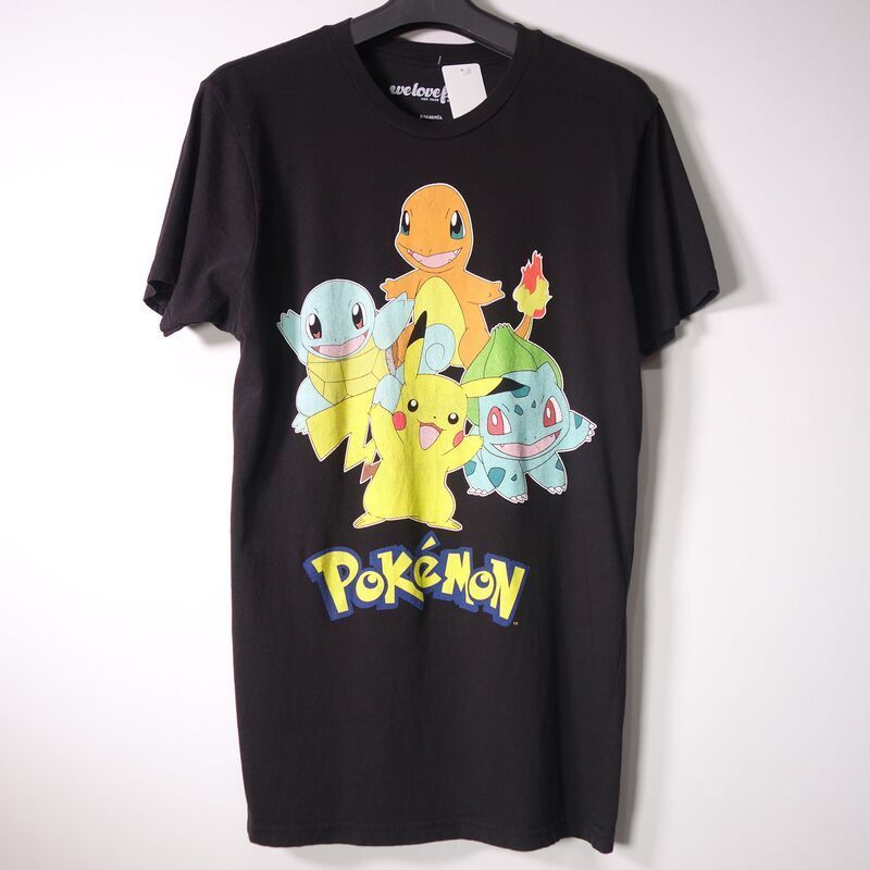 ポケモン ピカチュウ Tシャツ 半袖 メンズ S クルーネック プリント