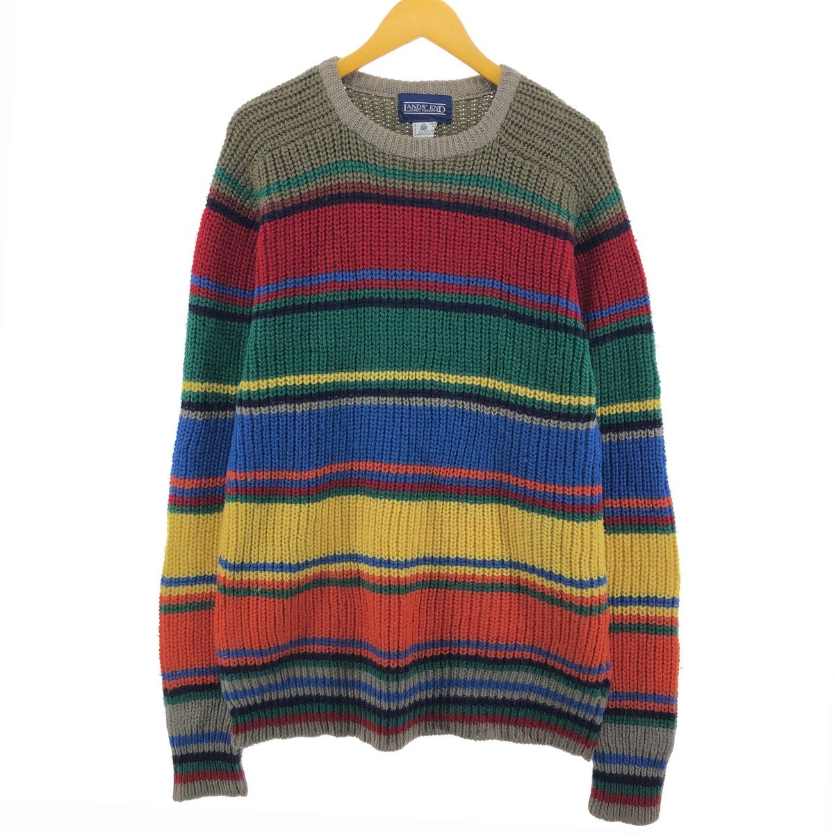 古着 80~90年代 ランズエンド LANDS´ END マルチボーダー ウール