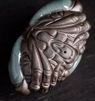 陶器蟹 茶寵 置物 茶道具 香道具 装飾品 工芸品 美術品 陶器蟹