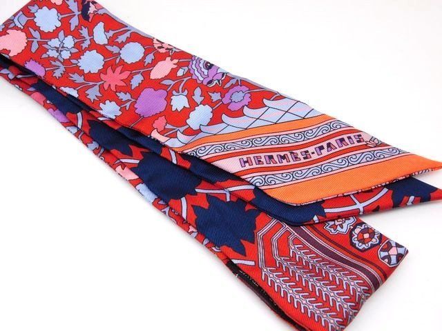 かなり エルメス 062883S ツイリー スカーフ Tapis Persans レディース リボンスカーフ HERMES □7J