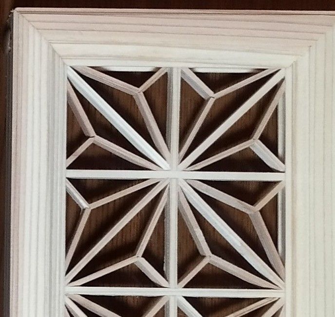 119❣️特価！値段交渉OK❣️麻の葉組子クロス　アクリル板吹き抜け3枚一組 119 麻の葉組子クロスアクリル板吹き抜け3枚一組