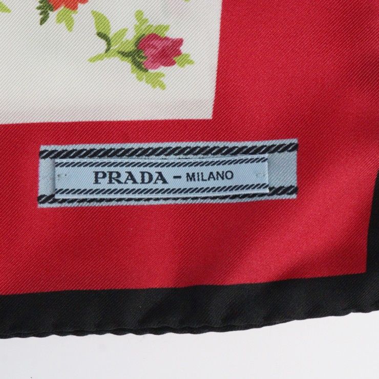PRADA プラダ スカーフ 90 スカーフ - シルク100％ ホワイト