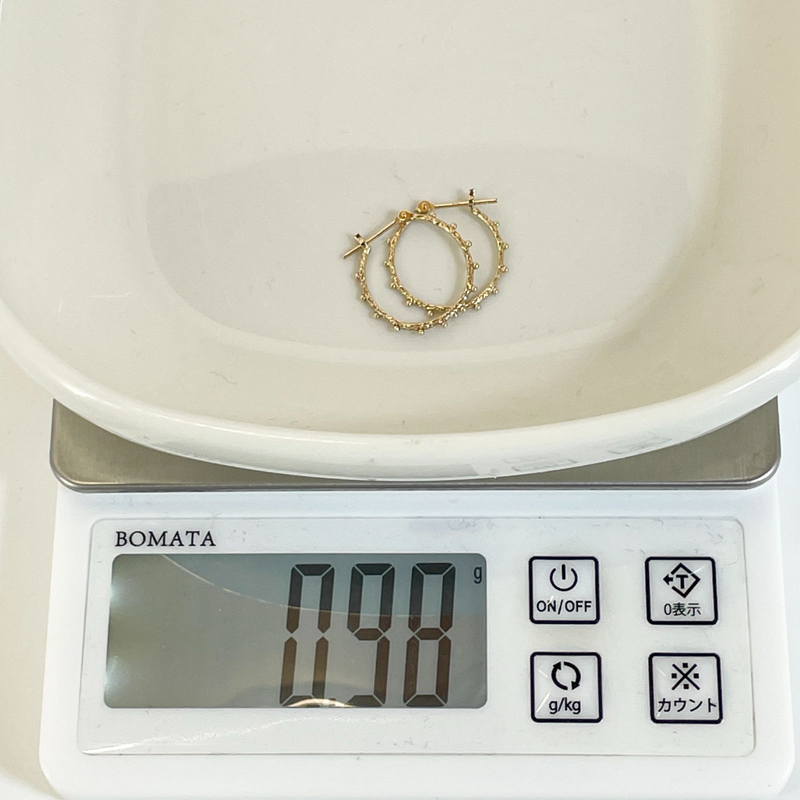 お得，2025】 Lilas フープ ピアス K10 ボール テクスチャー/24-2977S