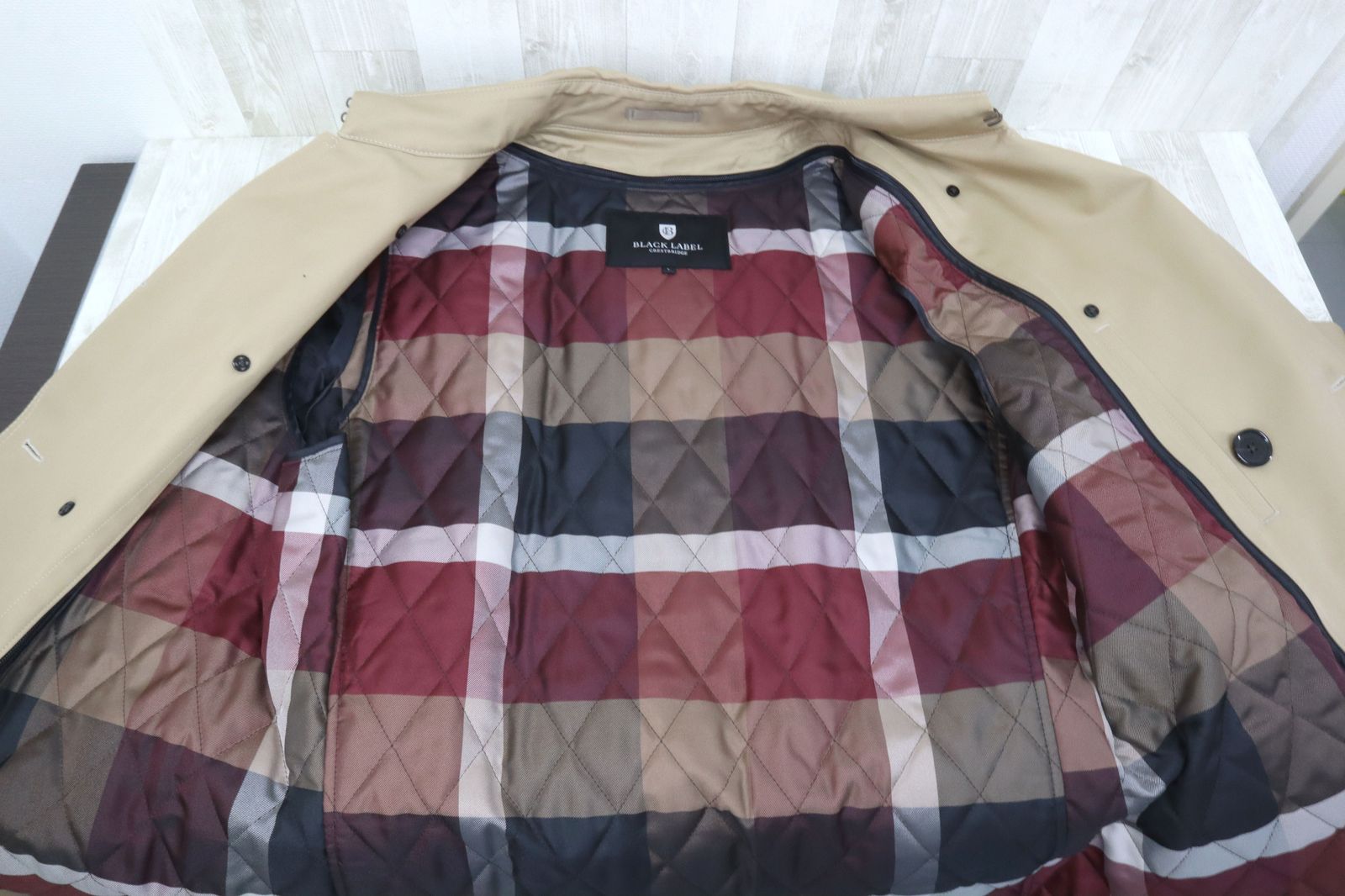 【バーバリーブラックレーベル】2WAYノバチェックトレンチコートL ライナー付き BLACK LABEL バーバリー ブラックレーベル トレンチコート Lサイズ