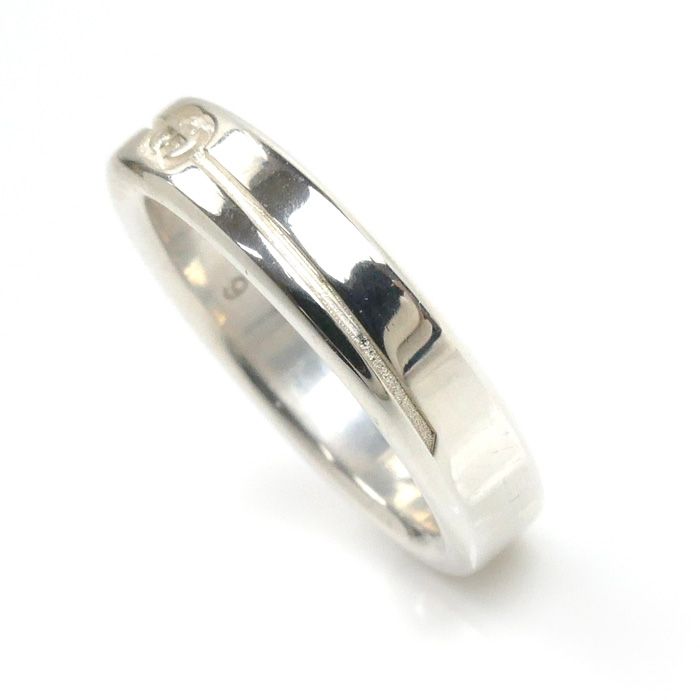 GUCCI グッチ シルバー925 ダイアゴナル インターロッキングG スリム  