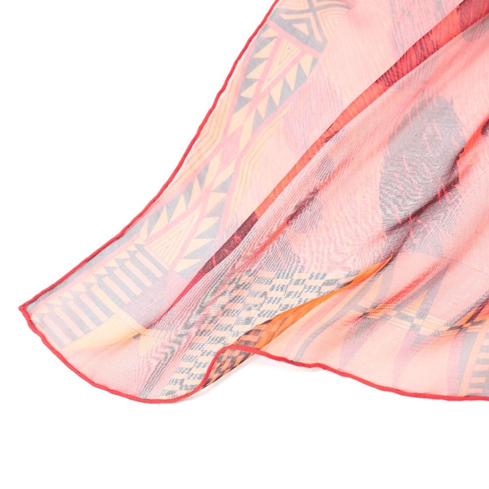 □美品□HERMES エルメス ストール 総シルク シフォン レオパード 総柄  