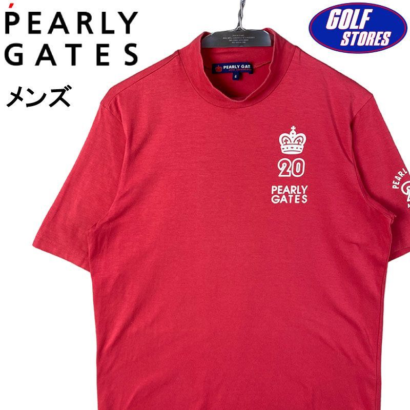 PEARLY GATES パーリーゲイツ メンズ 半袖ハイネックTシャツ レッド 4