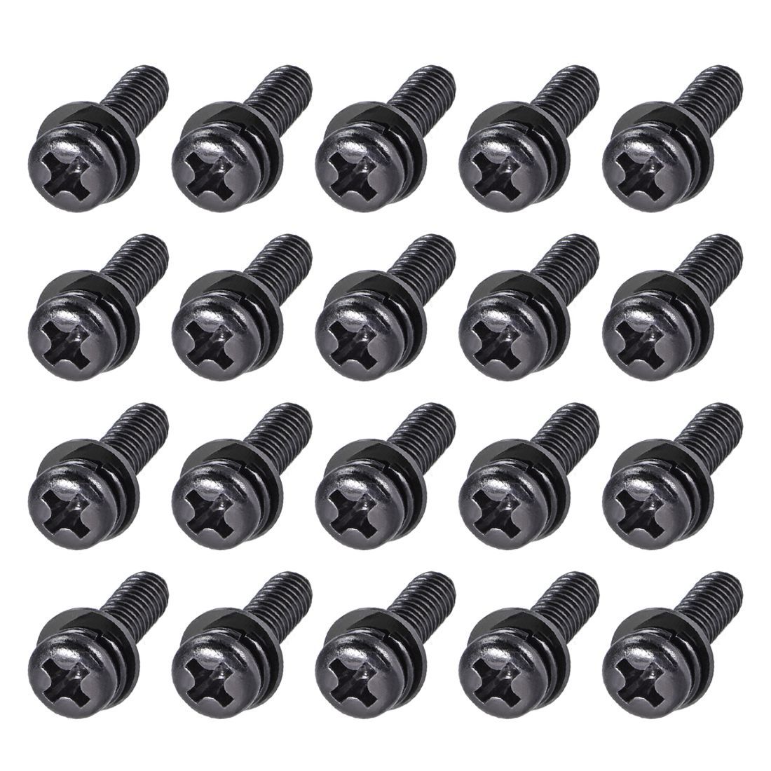 uxcell パンヘッド機械ネジ M5 x 16mm 炭素鋼 十字穴 ボルト