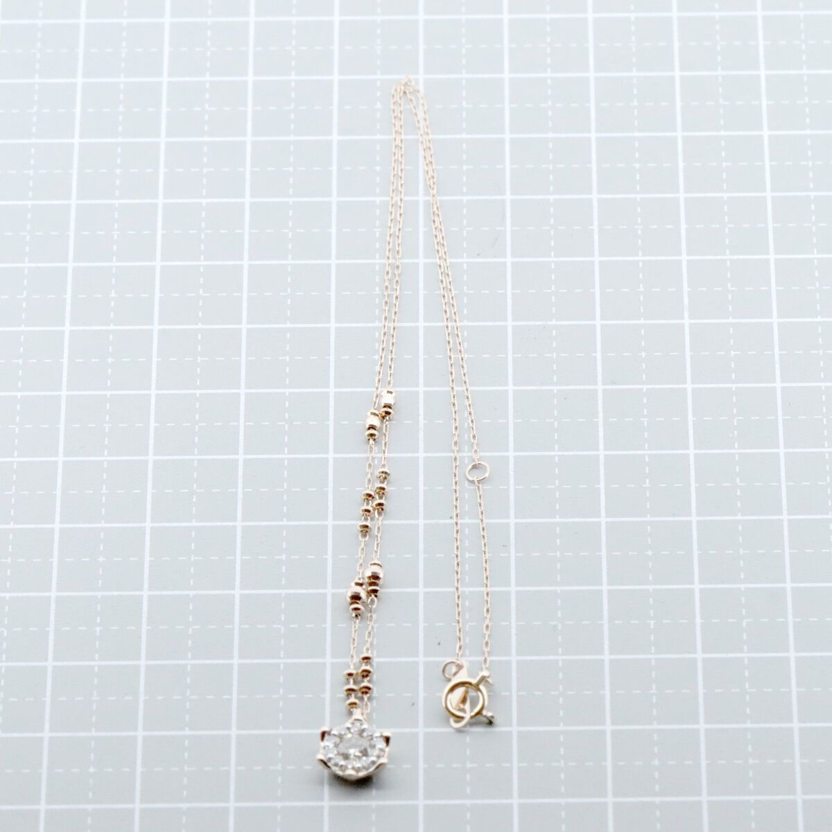 エステール ダイヤモンド ネックレス 0.31ct K18PG(18金 ピンク  