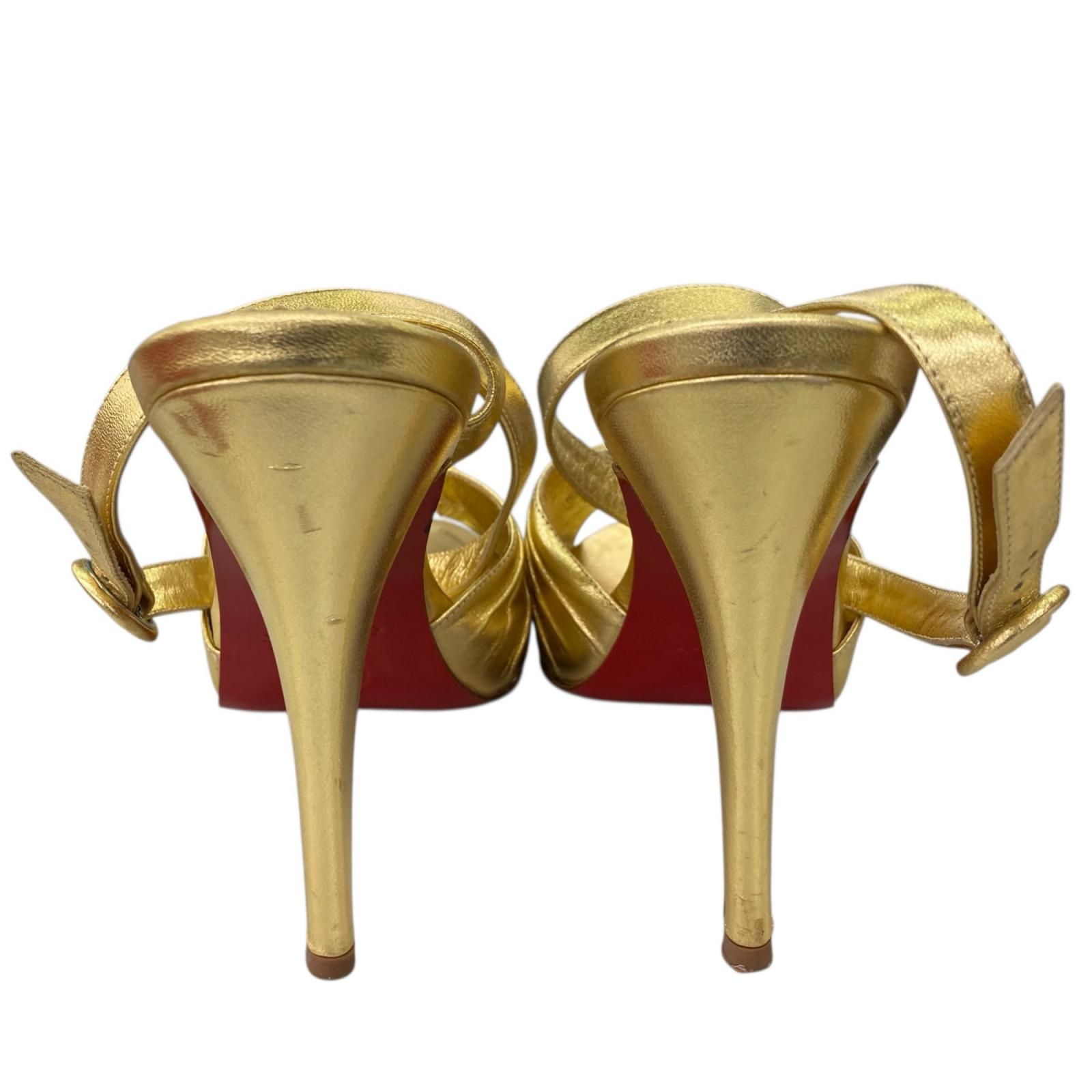 186005 Christian Louboutin クリスチャンルブタン ハイヒール 36 ゴールド KIN-KAAI_COM