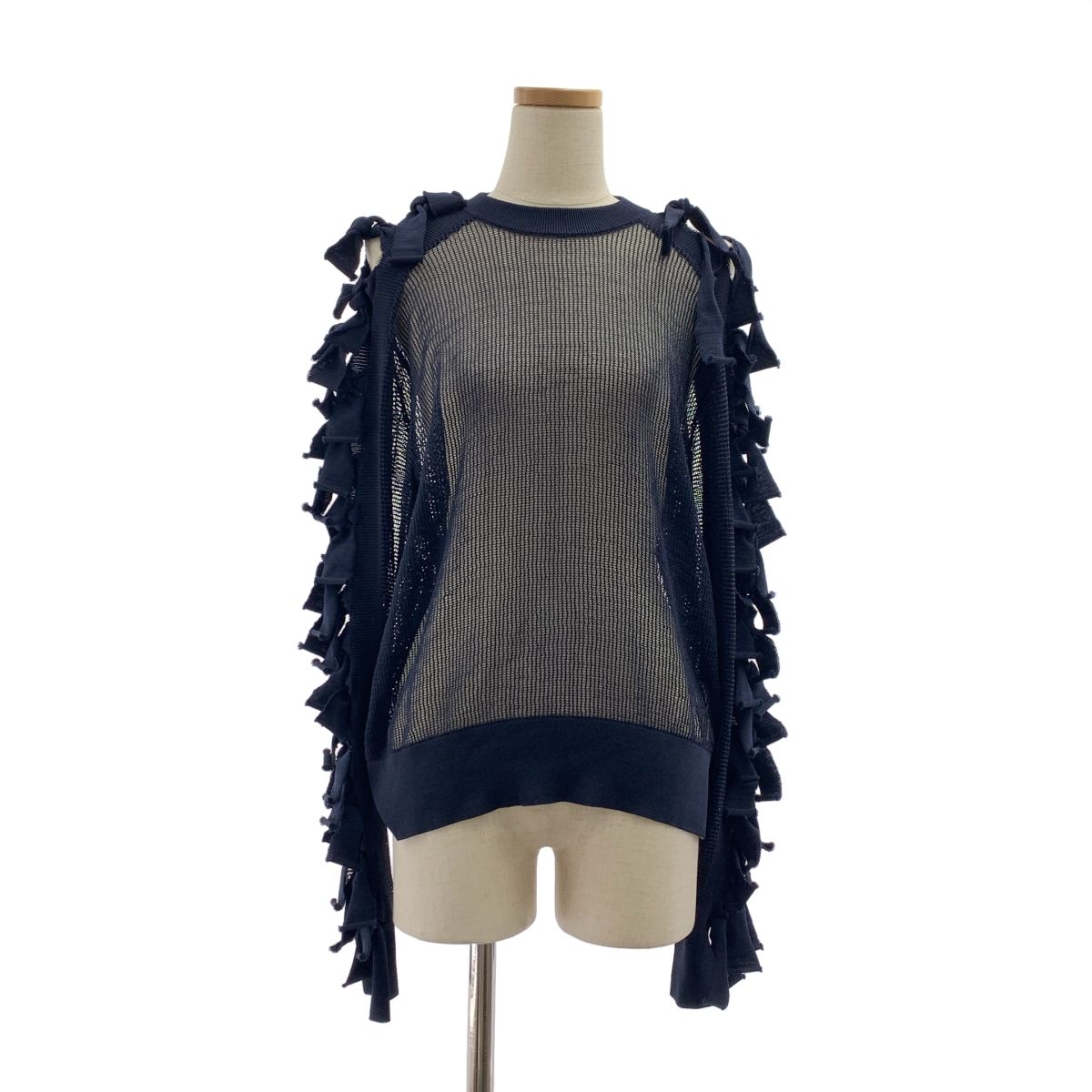 TOGA | トーガ | メッシュ ニットカットソー | M | ネイビー | レディース