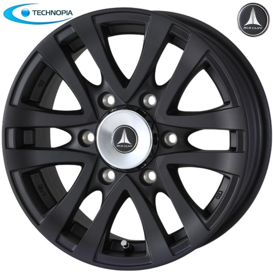 期間 スタッドレス テクノピア MUD CLIFF マッドクリフ 15ｘ6.0 ＋33 6H|139.7 マットブラック ｘ４本 2025年製 クムホ CW61 195|80R15