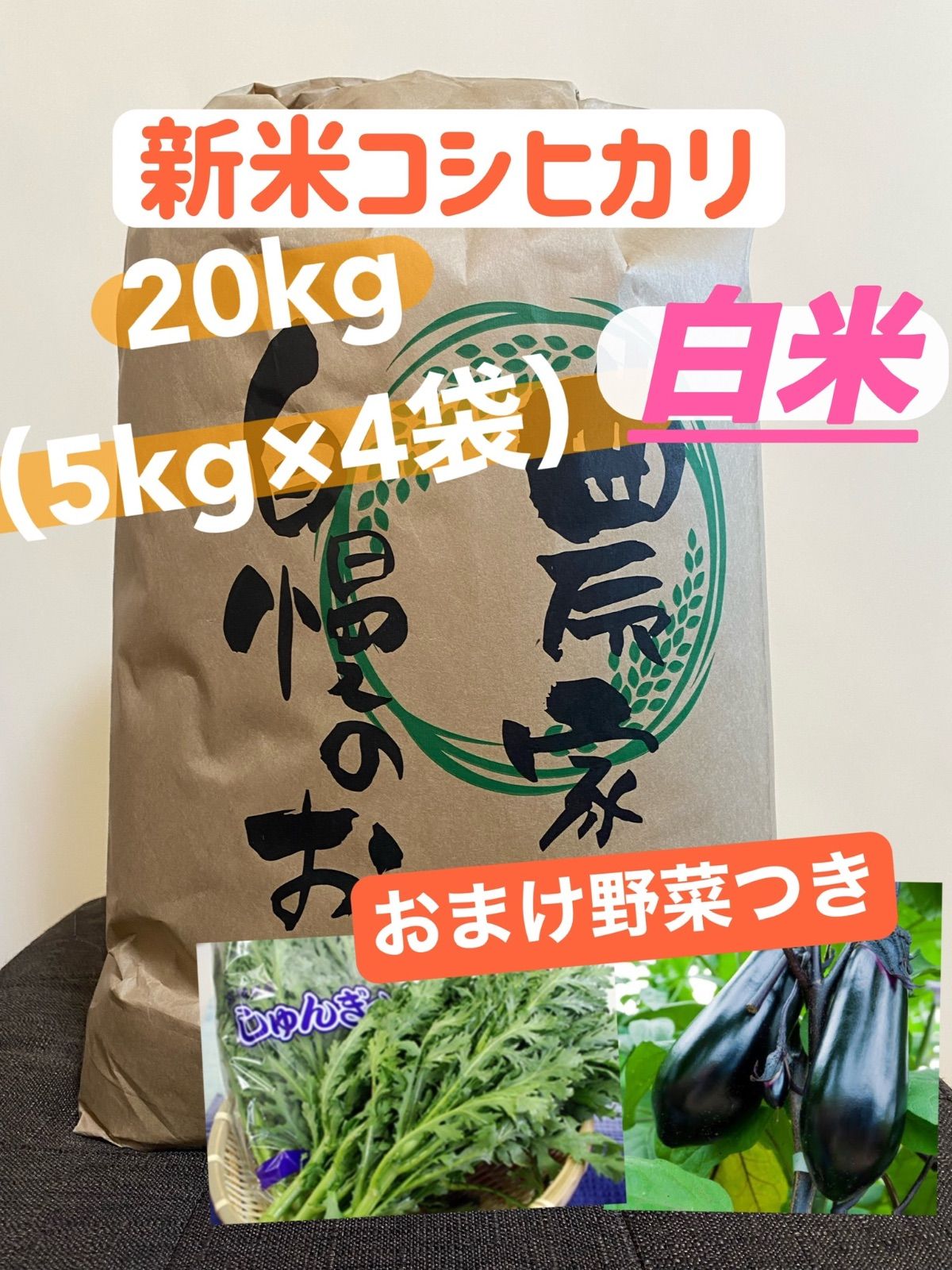 新米＊野菜おまけ付‼︎5年度千葉県産こしひかり 玄米30キロ - 米