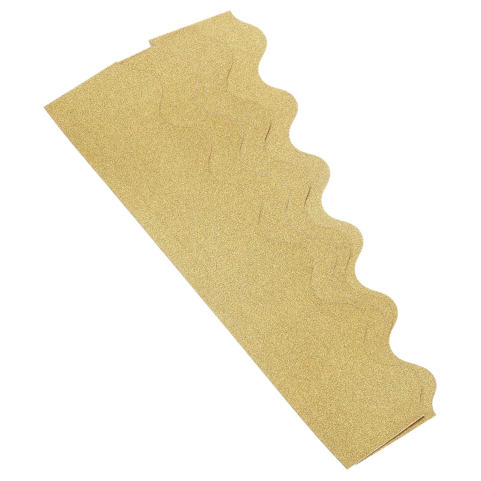 PATIKIL 7.5cm x 0.33m掲示板の枠線 90個入り スカラップトリムストリップ 壁の装飾 ロッカー教室用コルクポスター ブラックボード 白い黒板 シャイン金