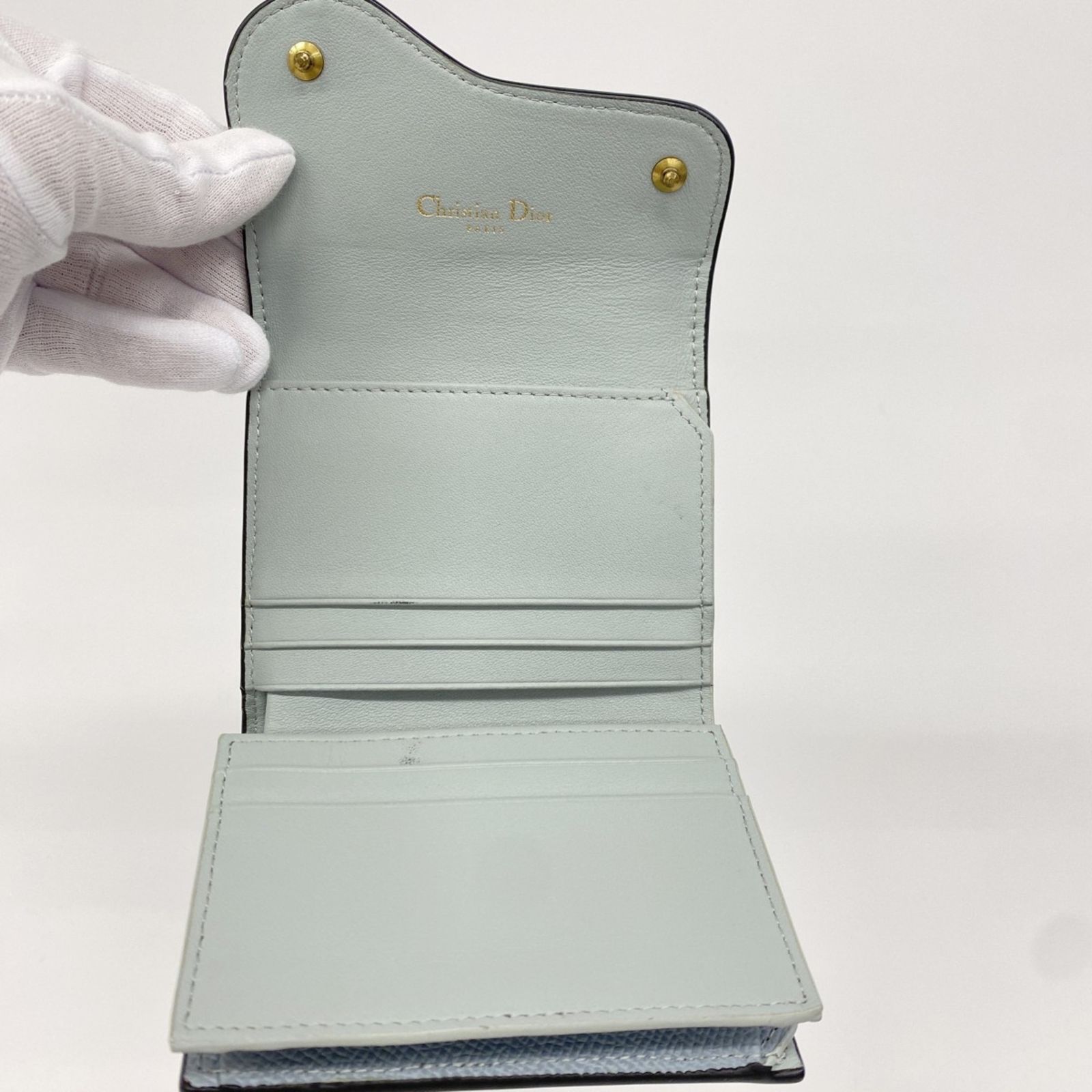DIOR 水色 三つ折り財布 クリスチャン・ディオール(Christian Dior