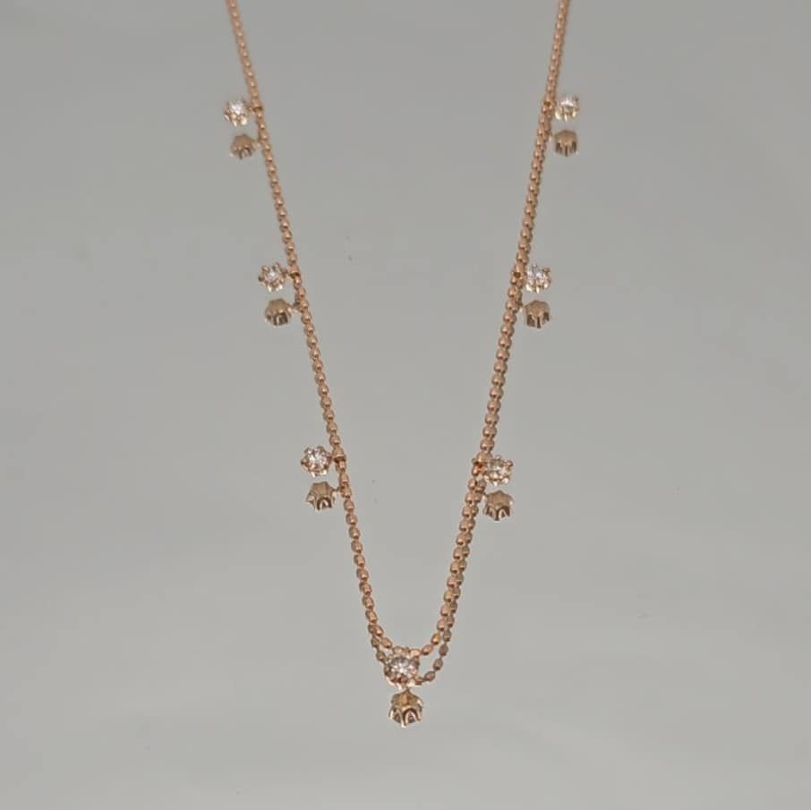 天然ダイヤモンドのペンダントネックレス【D0.30ct・0.25ct】【K18】