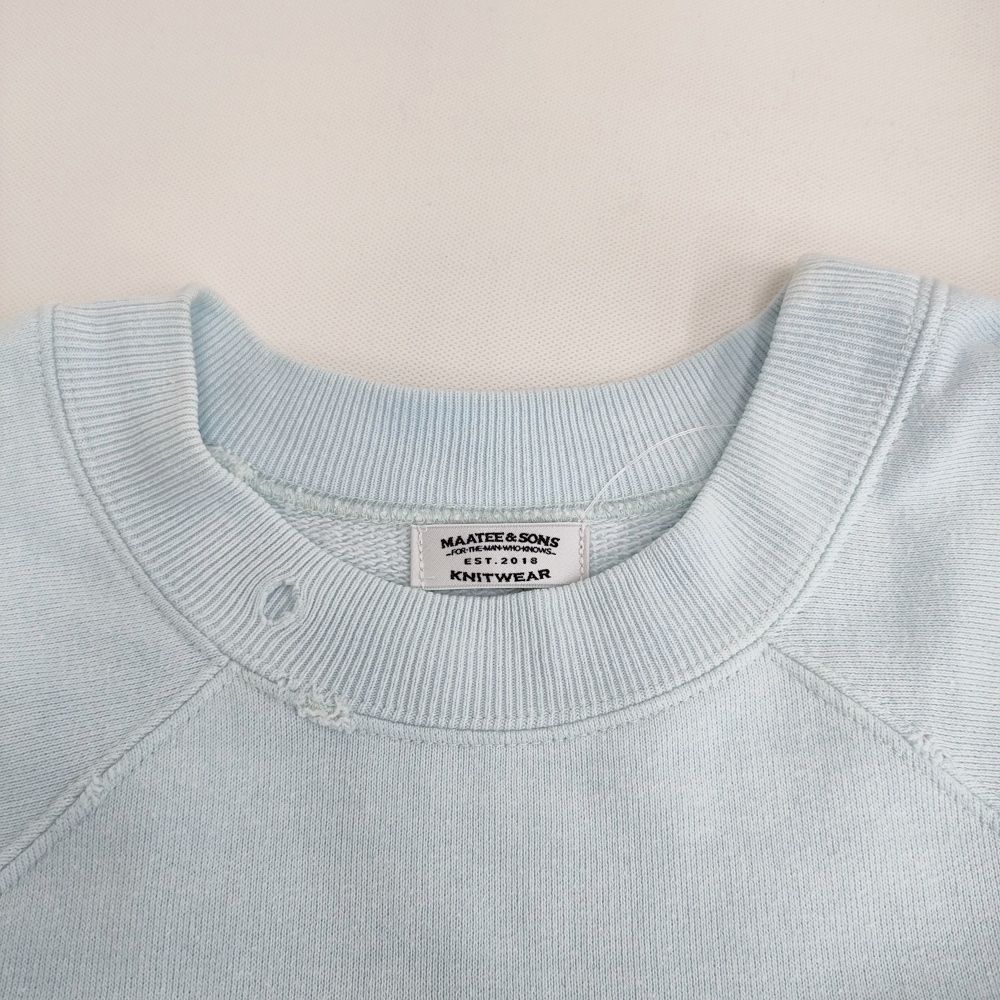 MAATEE & SONS MT4103-0802 SWEAT スカBlue 定価38500円 ダメージ加工  