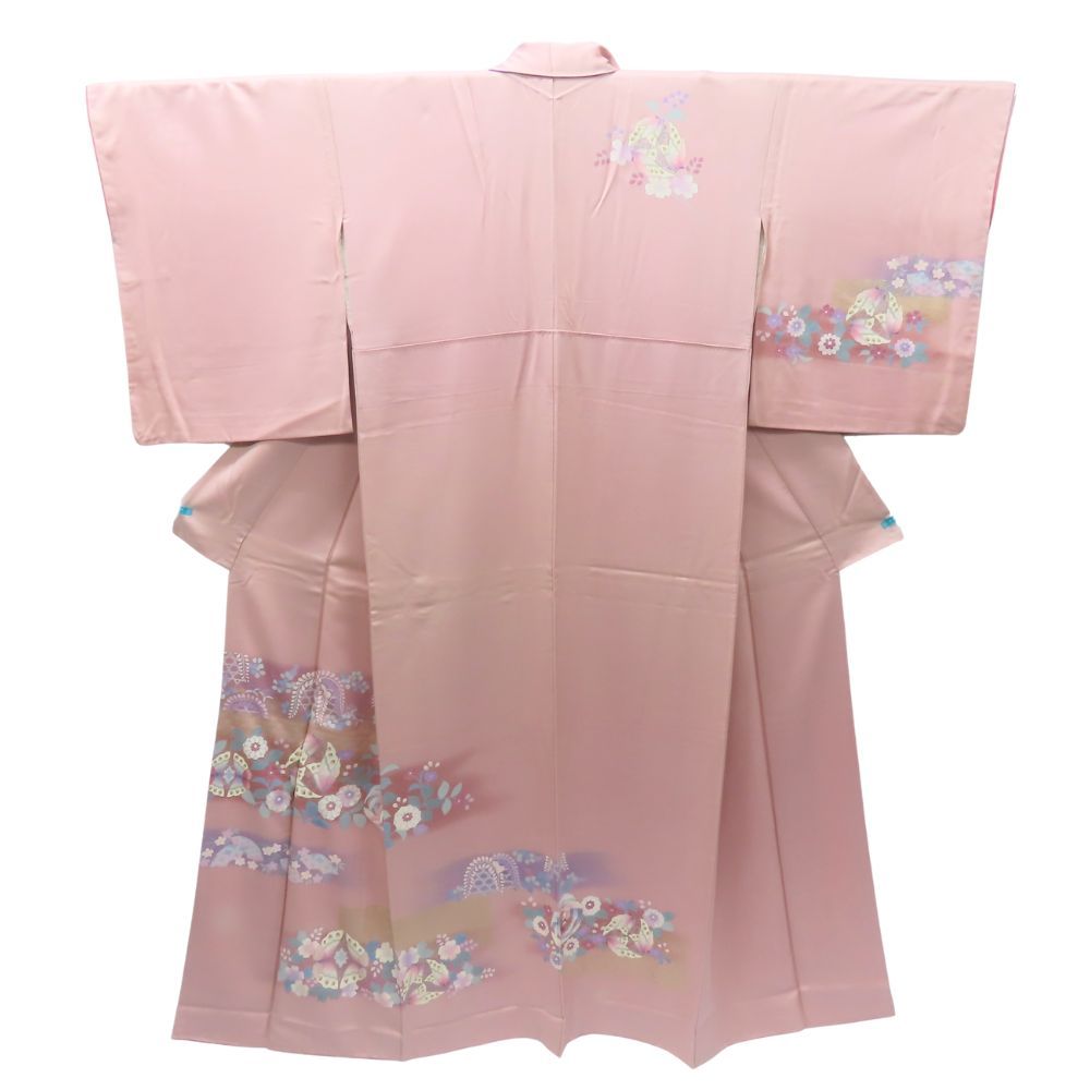 訪問着 付下 丹後ちりめん 正絹 金銀糸除く ピンク お洒落 上品 和装 呉服 和服 きもの レディース 女性