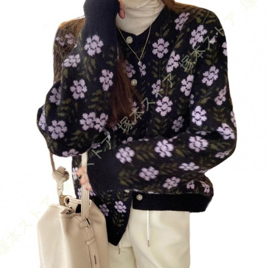 カーディガン レディース 秋冬 ゆったり 秋服 トップス ショート丈 カーディガン 厚手 オフィス アウター 長袖 女性 冬 ニットカーディガン コーデ万能 20代 カーディガン レディース 秋冬 秋服 トップス ショート丈