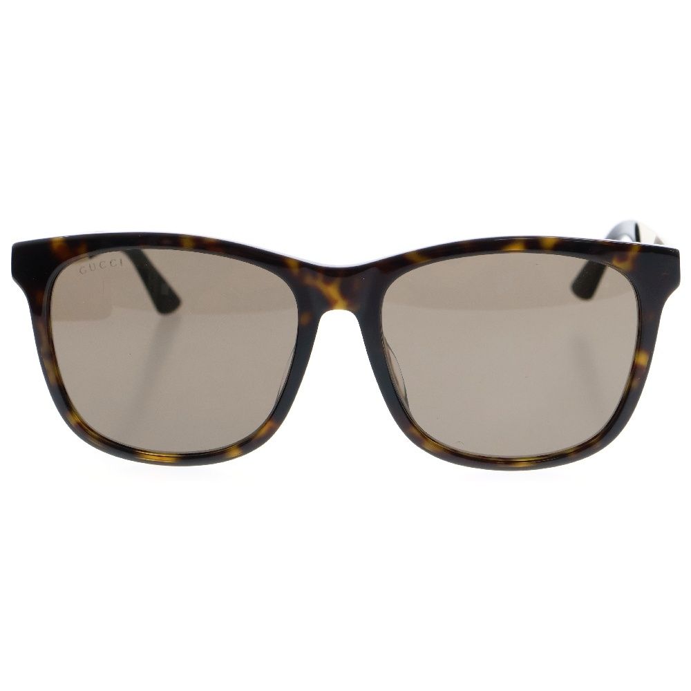 GUCCI (グッチ) ロゴテンプル 総柄 サングラス アイウェア ブラウン  