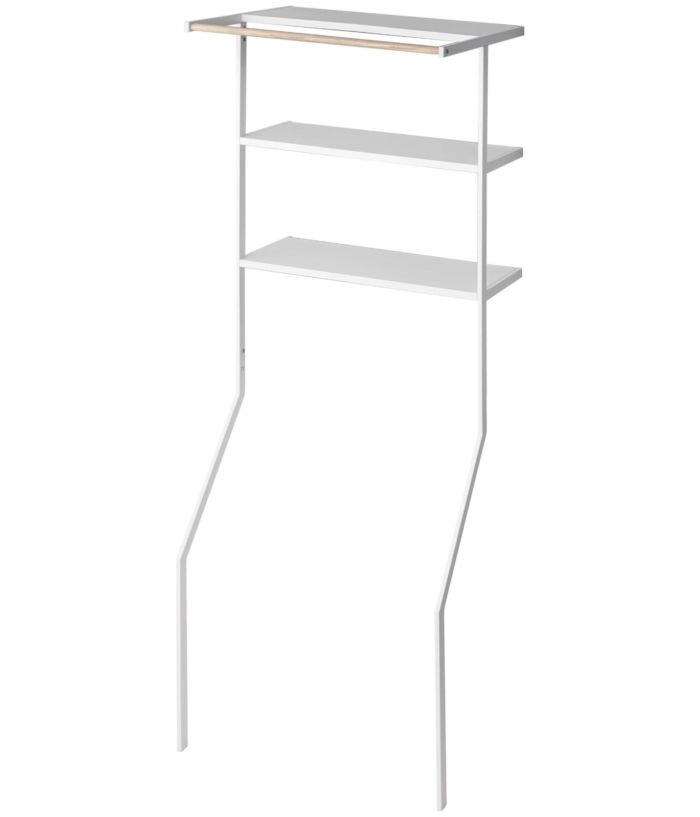 山崎実業 Yamazaki 立て掛け ランドリーシェルフ ホワイト 約W75×D48×H190cm タワー tower ランドリーラック ハンガーバー付き 2482