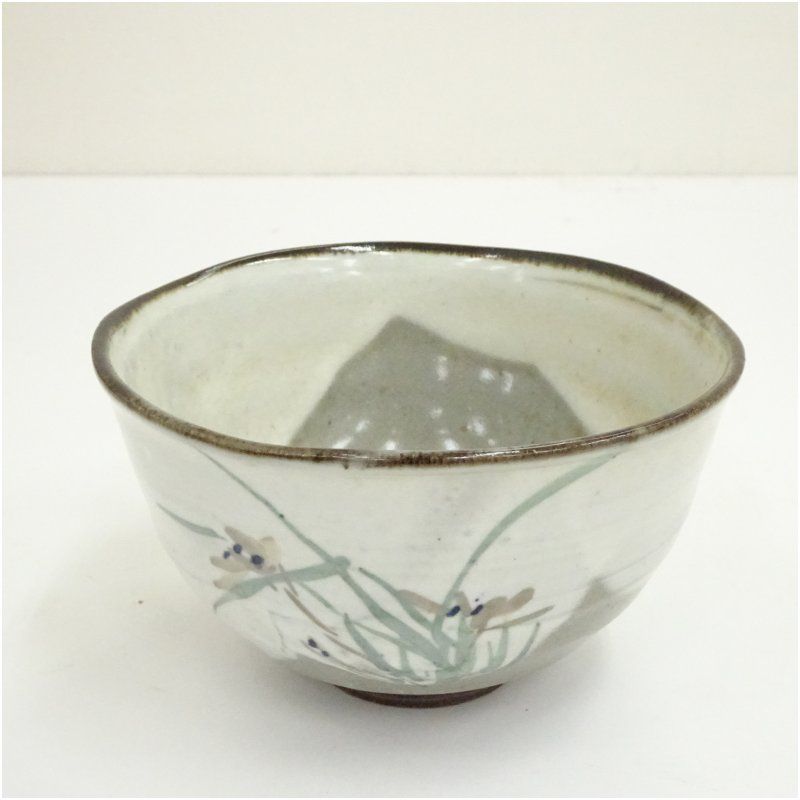 茶道具 抹茶茶碗 筒茶碗 乾山写 寒雀 浅見与し三作 浅見よし