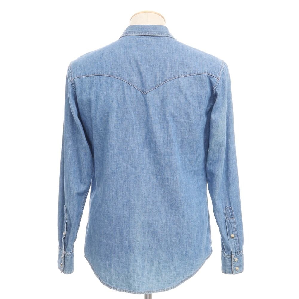 中古】セリーヌ CELINE ダンガリー ウエスタンシャツ ブルー【サイズS