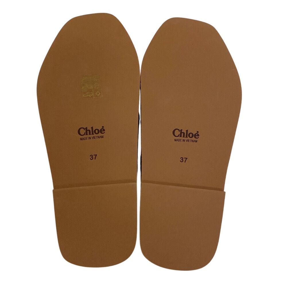 クロエ Chloe 23.5 サンダル ウッディスライド サンダル クロス ブラウン 5％OFF フォロワークーポン！！】Chloe クロエ 23.5 ウッディスライド