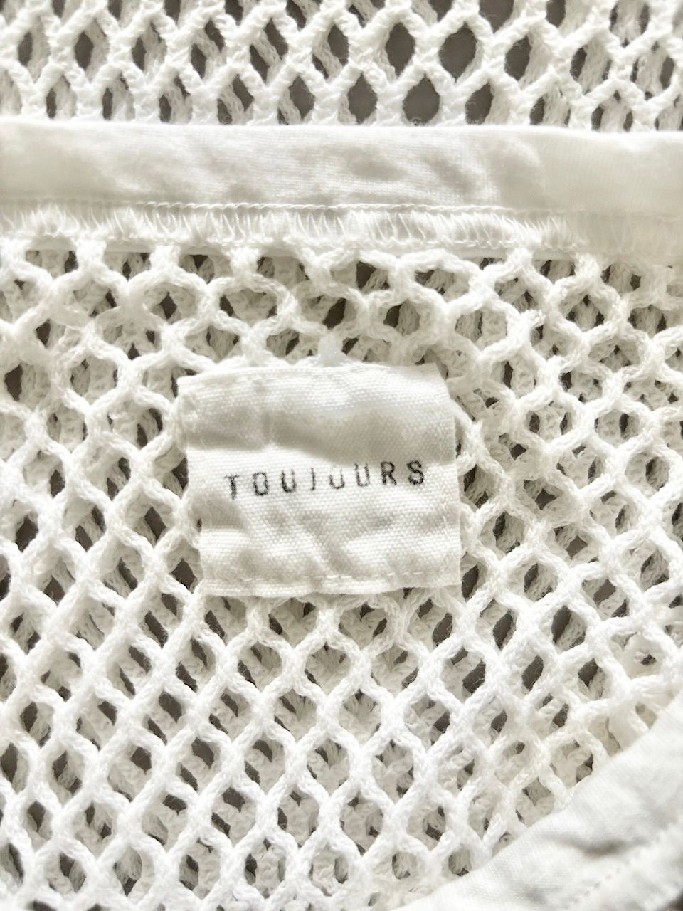 TOUJOURS　コットンメッシュプルオーバー　オフホワイト TOUJOURS コットンメッシュプルオーバー オフホワイト - メルカリ