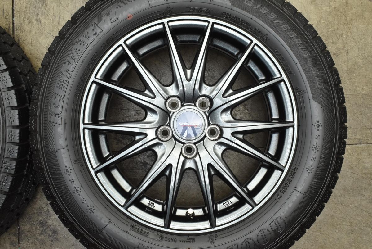 製 バリ溝 ヴェルバ 15in 6J 43 PCD100 グッドイヤー ICENAVI7 195 65R15 プリウス ウィッシュ カローラスポーツ インプレッサ FFCRYSTALESIA_COM