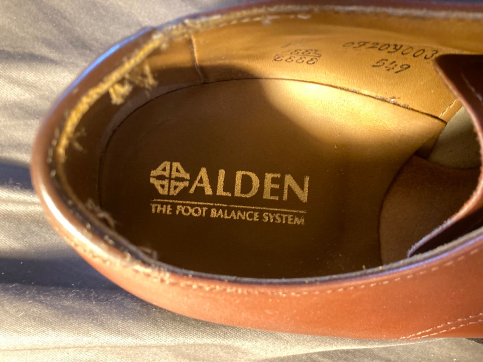 旧ロゴ 60年製 Alden オールデン 新品 モディファイドラスト 茶 Vチップ 549 革靴 6EEEE 24.5cm ドレスシューズ  ビジネスシューズ アナトミカ Anatomica ユナイテッドアローズ BEAMS ビームス SHIPS HERMES