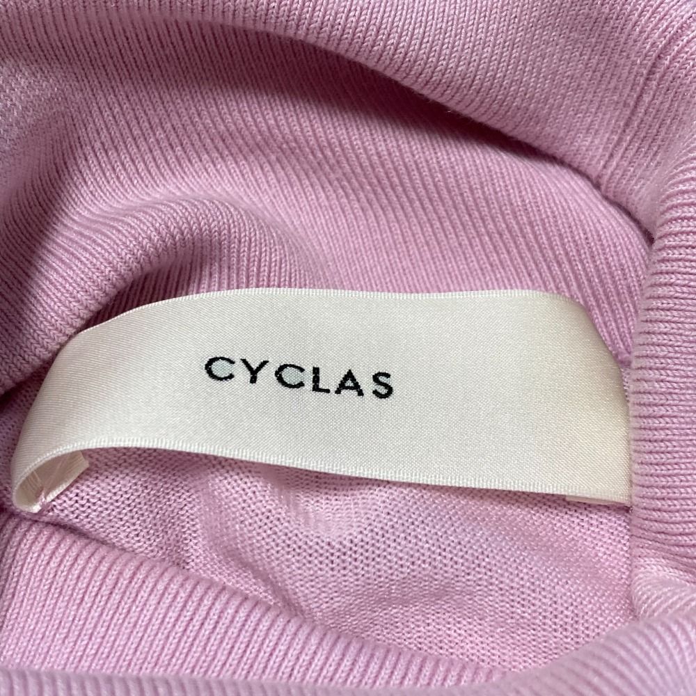 美品 CYCLAS シクラス シルクブレンド タートルネック ハーフスリーブ ニット カットソー プルオーバー サイズ34 ピンク レディース 古着 中古 美品 CYCLAS シクラス シルクブレンド タートルネック ハーフ