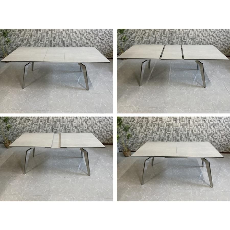 アウトレット セラミック ダイニングテーブル 幅160cm-200cm 4人-6人掛け 伸長式 フリードWH イタリア製セラミック 60417A 送料無料 アウトレット セラミック ダイニングテーブル 幅160cm-200cm グレー