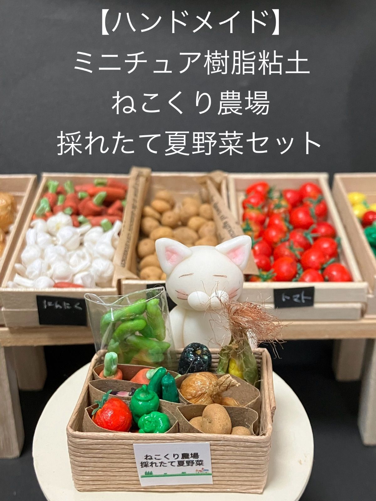 ハンドメイド】ミニチュア樹脂粘土 ねこくり農場 採れたて夏野菜セット - メルカリ