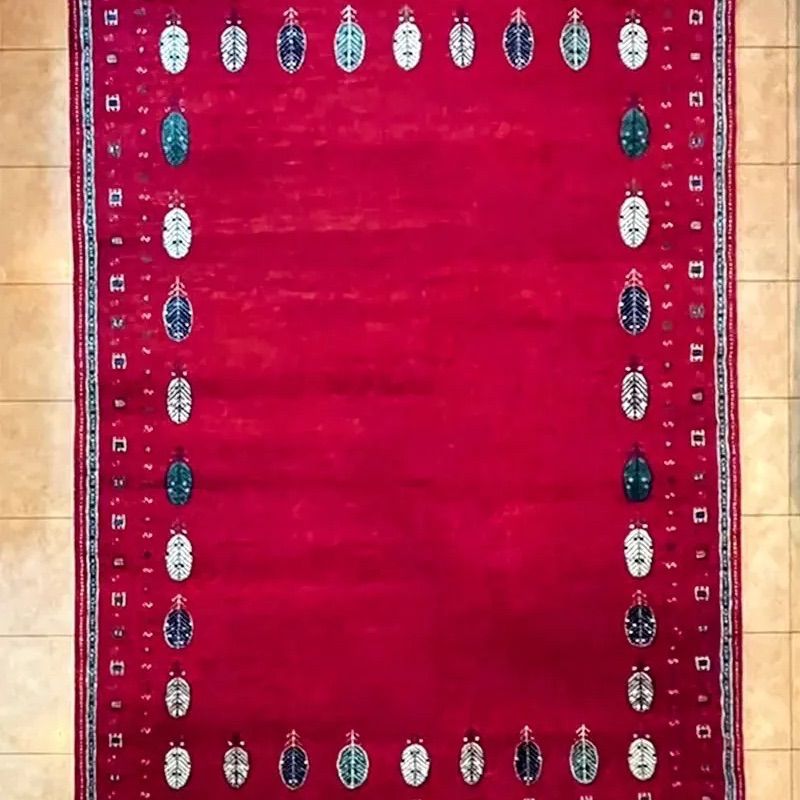 ギャッベ 本物 手織り ペルシャ イラン産 ロリバフ 102×80cm 最高級