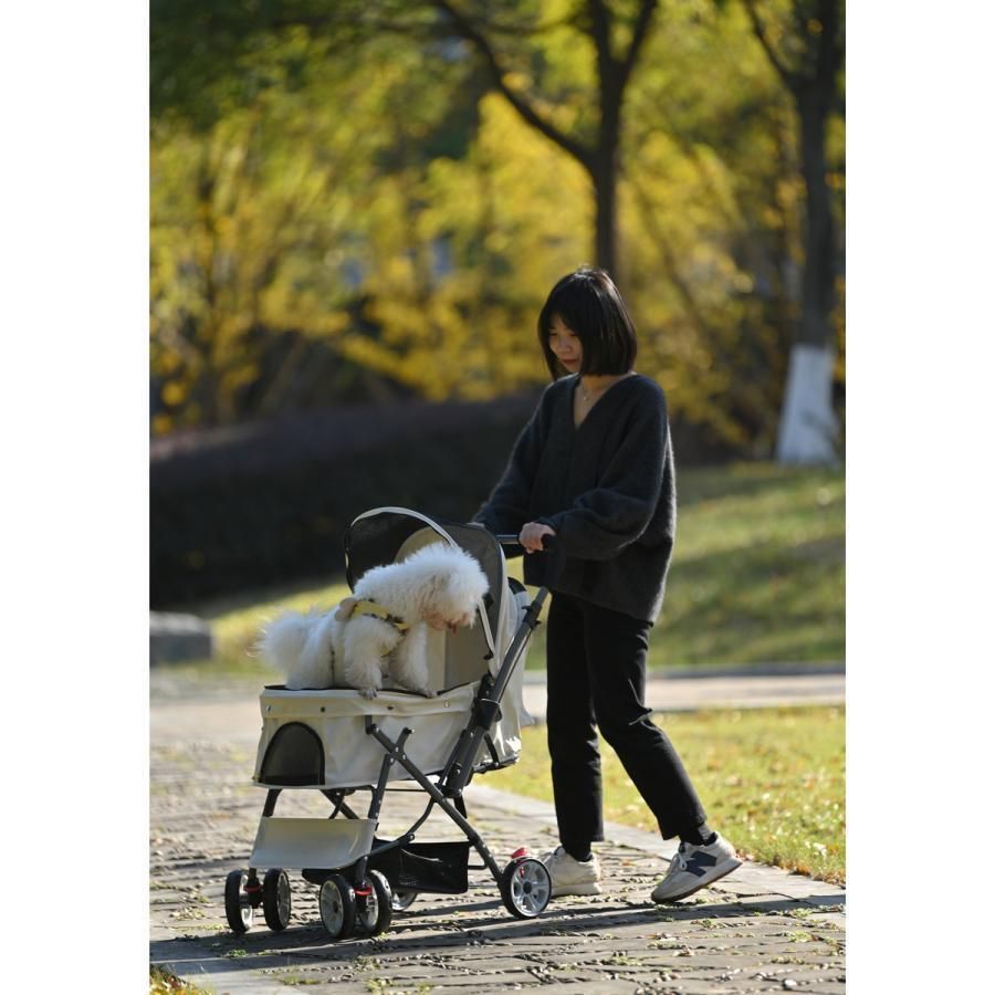 ペットカート 対面式 折りたたみ 多頭 中型犬 小型犬 猫 2way 軽量 組立簡単 工具不要 介護用 ドッグカート ペットバギー 犬 猫 動物 ペッ