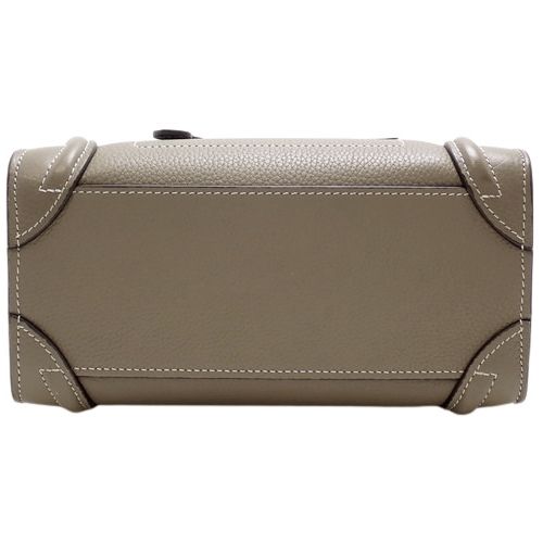 CELINE(セリーヌ) ラゲージ ナノショッパー ハンドバッグ 2WAY ショルダーバッグ カーフ スリ グレージュ シルバー金具  189243DRU.09SO(2023年3月現在現行品) レディース 40802049144【中古】【アラモード】