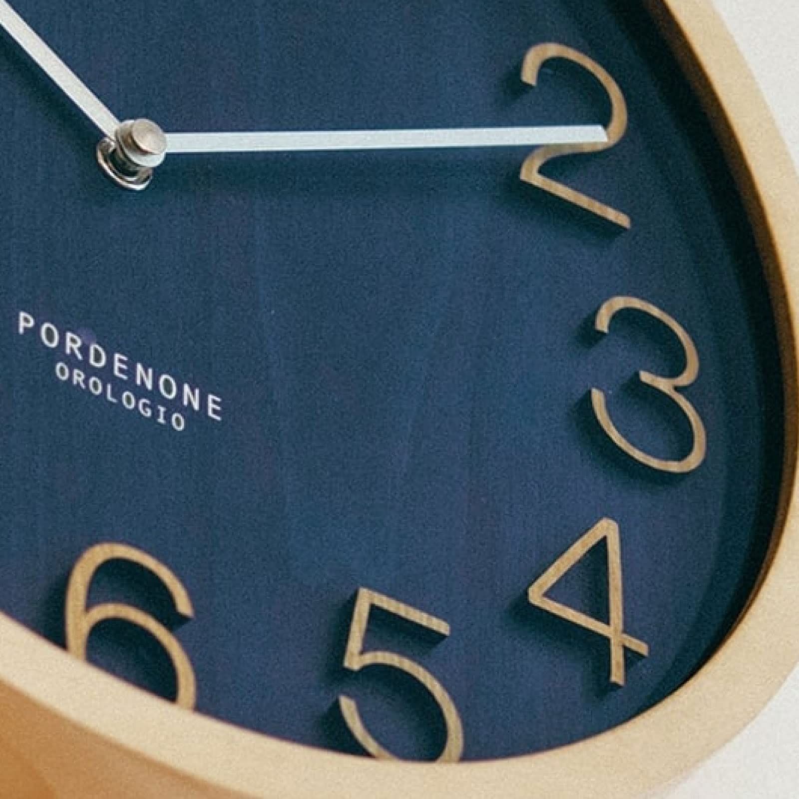 インターフォルム 掛け時計 電波時計 プロック CL-2940NV ネイビー 木 直径30㎝ TALLINNNEXPO_COM