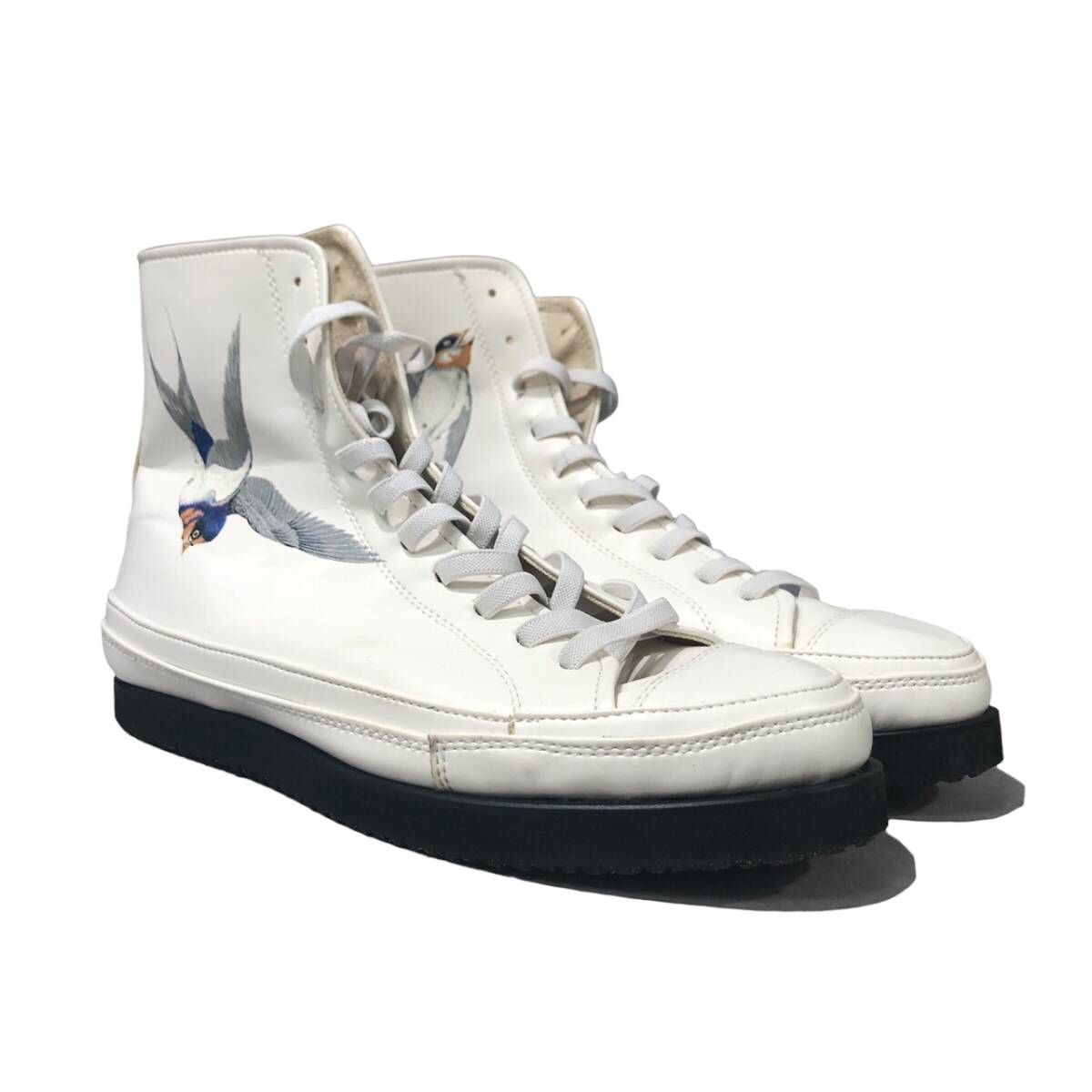 21aw Yohji Yamamoto ツバメプリントハイカットスニーカー 21aw Yohji Yamamoto POUR HOMME ツバメプリントハイカット
