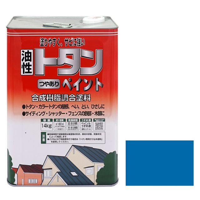ニッペホームプロダクツトタンつやありペイント 14kg 6色スカイブルー