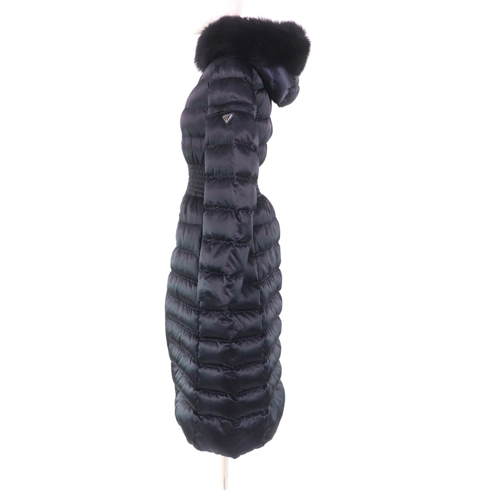 美品☆PRADA プラダ 22AW 29E364 シープファー・フード付