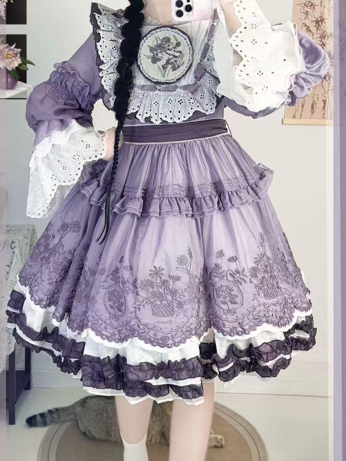 レース Lolita ドレス テンセル生地 可愛らしいロリータ衣装