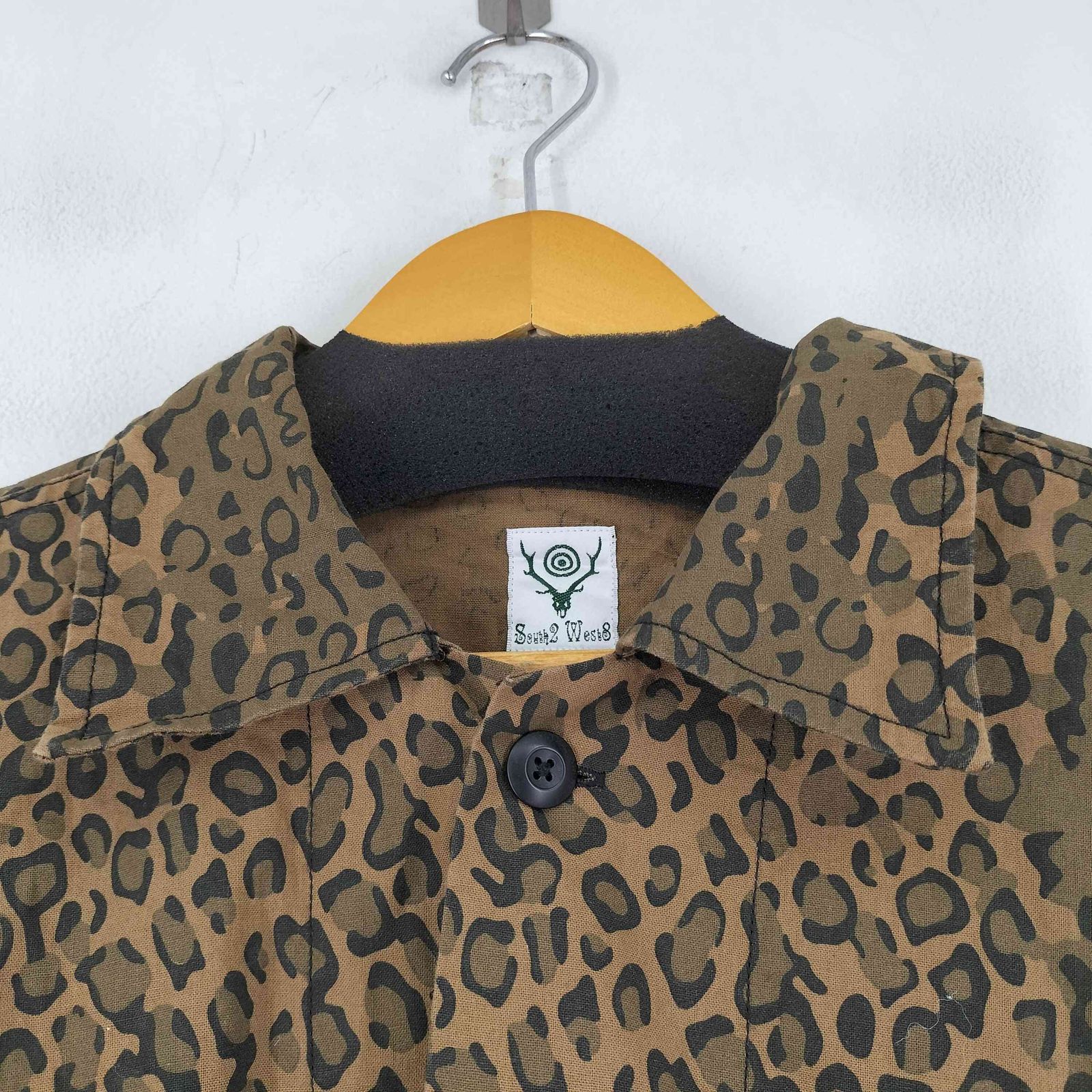 South2 West8(S2W8) レオパード　ノーカラーシャツ　サイズ XS South2 West8(S2W8) レオパード ノーカラーシャツ サイズ XS