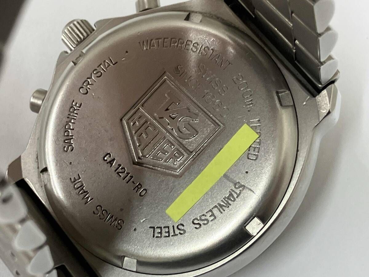 ジャンク TAG HEUER タグホイヤー CA 1211-R0 クォーツ 黒文字盤 不動