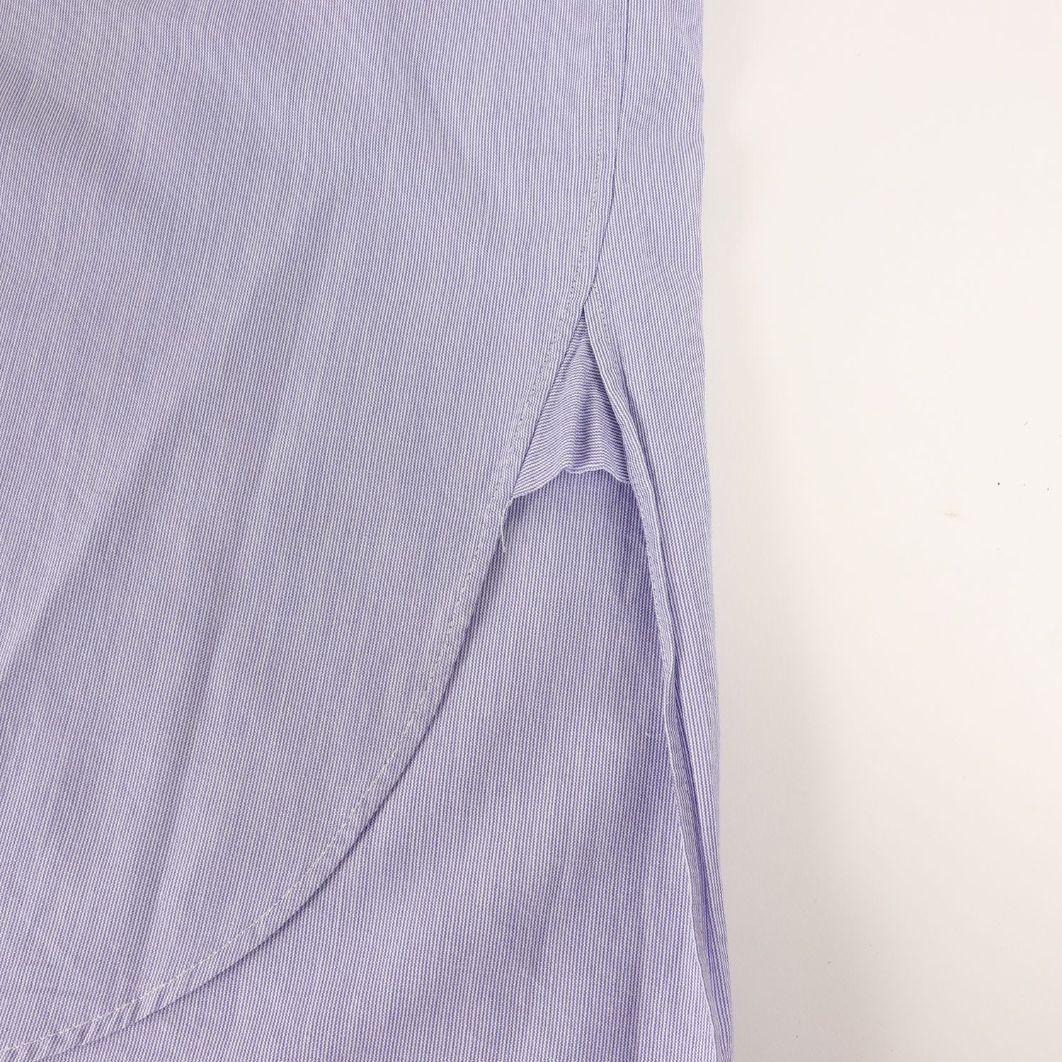 COMOLI コモリ シャツ サイズ:1 ピンストライプ バンドカラー ロング