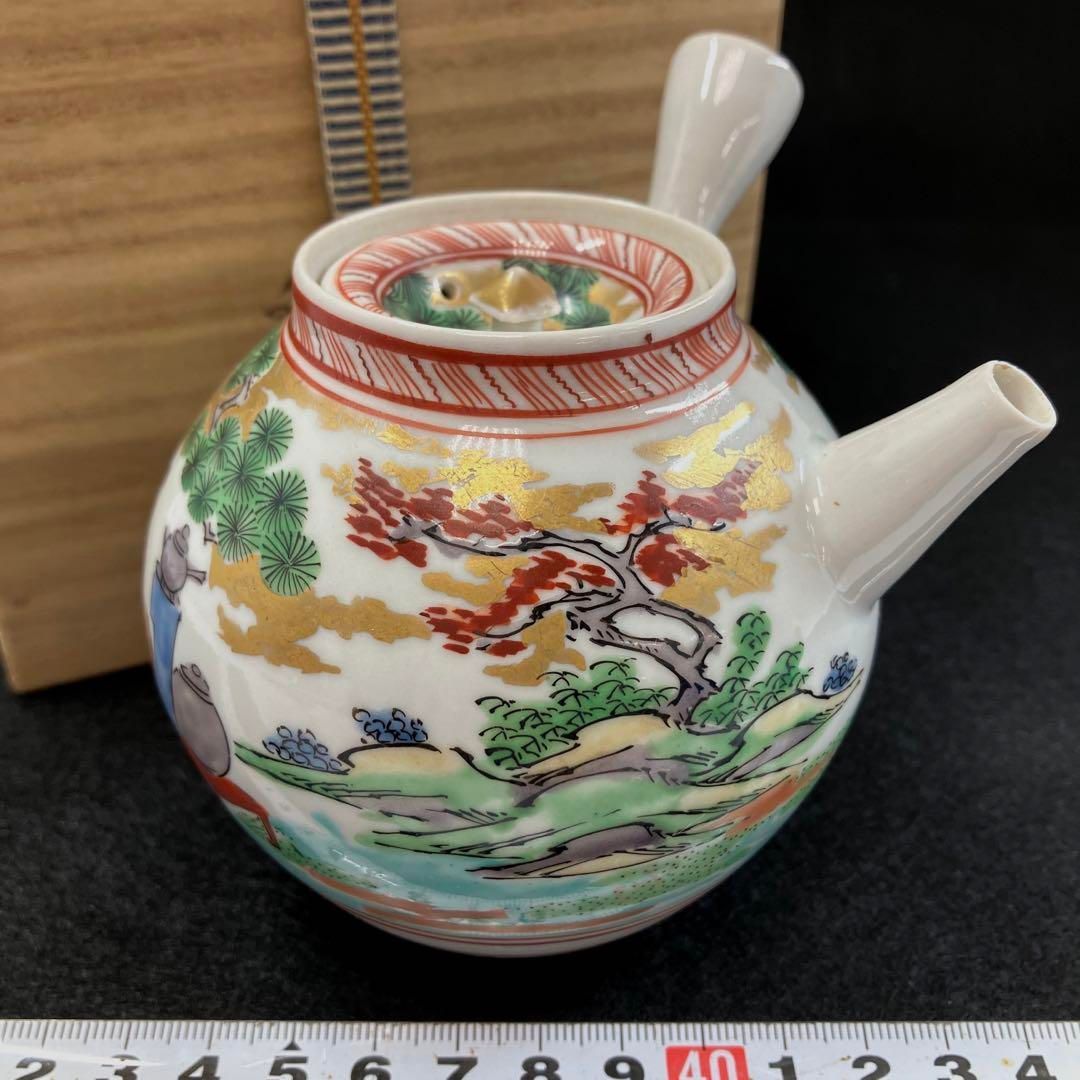 色絵松樹下煎茶図急須