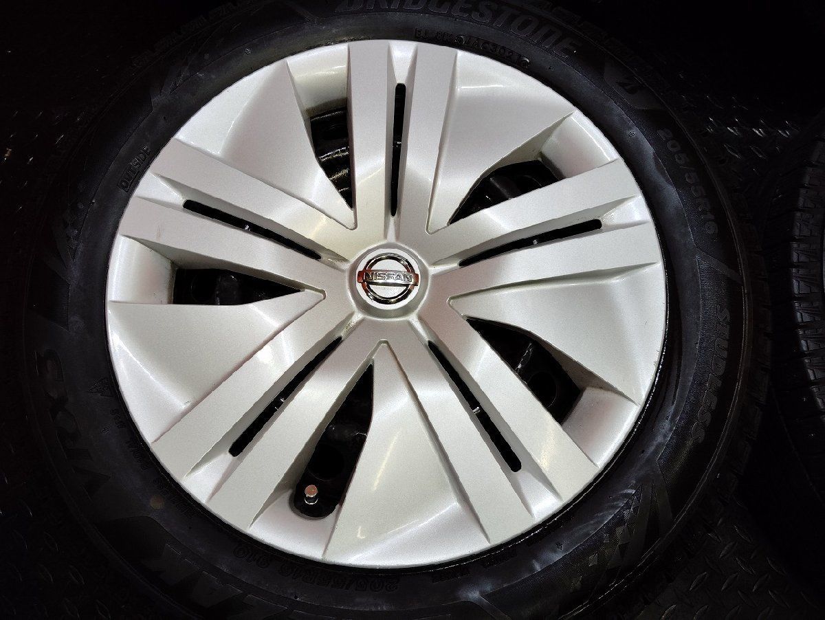 BS BLIZZAK VRX3 205 55R16 スタッドレス 日産 リーフ ZE1 純正ホイール 16インチ 6.5J5HPCD114.3 21年製 バリ溝 KTN524