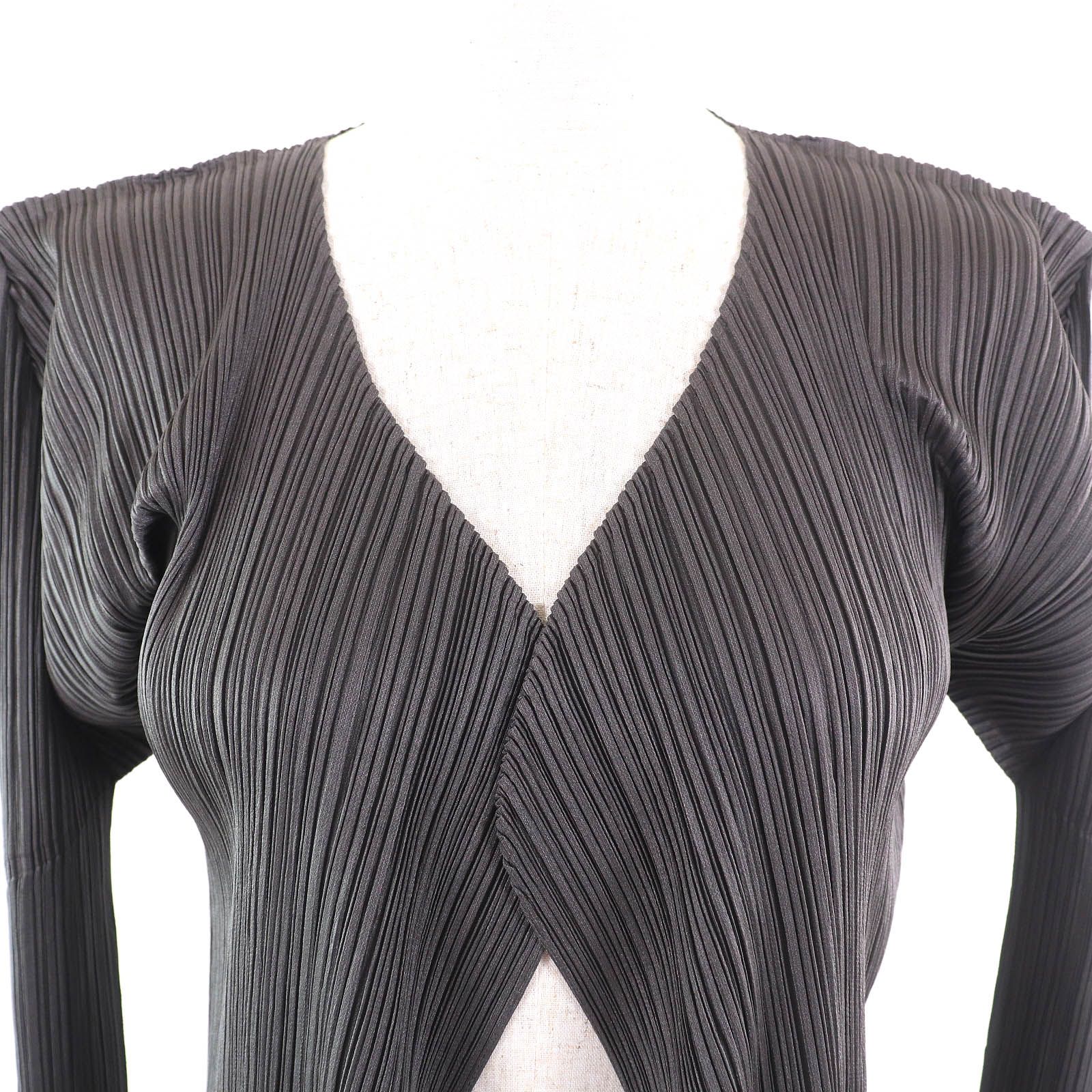 極美品✨ISSEY MIYAKE プリーツ　ロングカーディガン　厚め生地　グレー 極美品 20SS プリーツプリーズ PLEATS PLEASE イッセイミヤケ