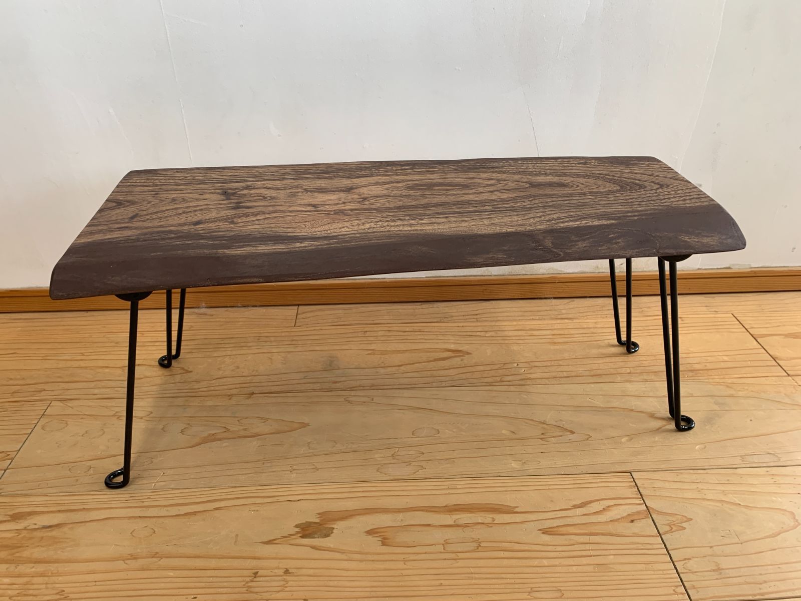 ケヤキ 欅 折り畳みテーブル 69cm ローテーブル ちゃぶ台 [T128