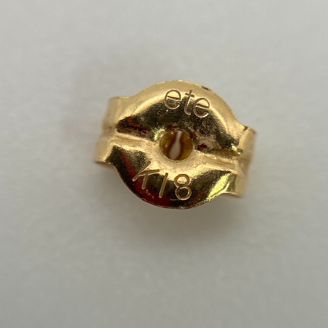 美品 ete エテ ドローイング フープ ピアス ゴールド 925 K18YG